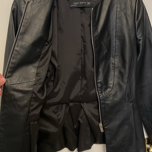 Zara Woman Sz XS Faux Leather Jacket - Picture 3 of 7